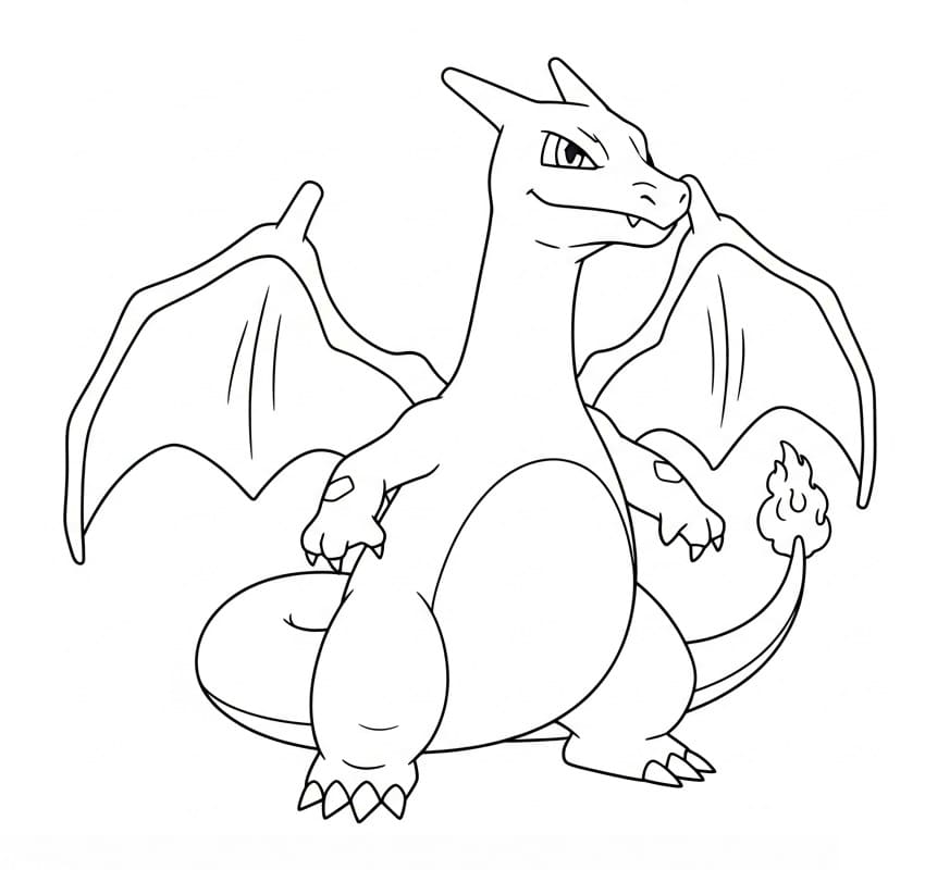 Ücretsiz Pokémon Charizard Boyama Sayfası