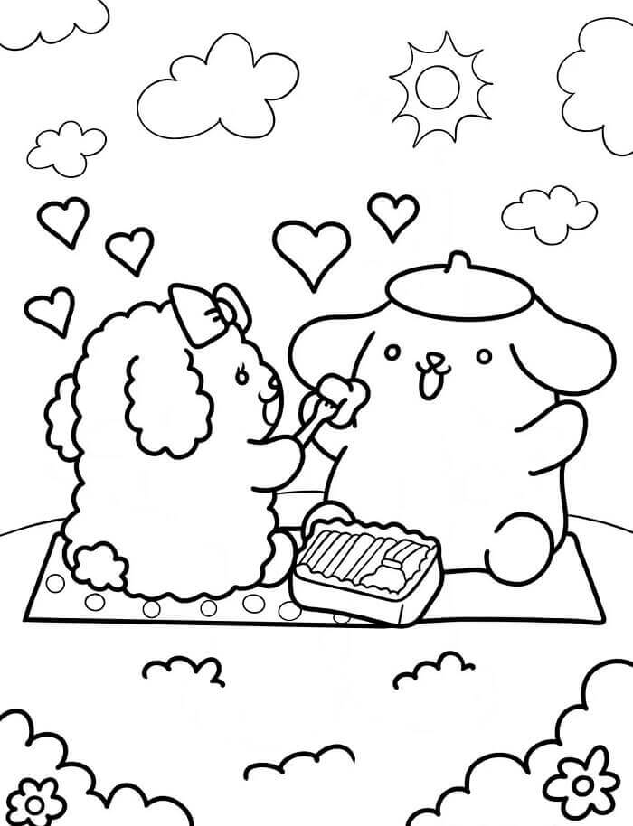 Uyuyan Pompompurin Boyama Sayfası