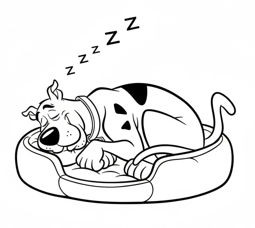Uyuyan Scooby Doo Boyama Sayfası