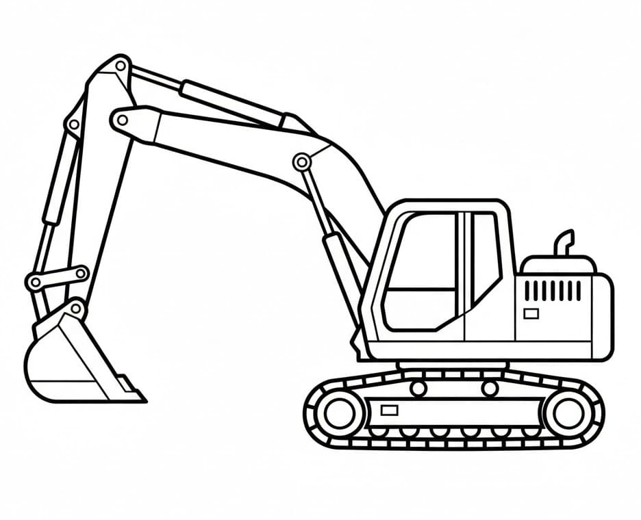 Yazdır Ekskavatör Boyama Sayfası