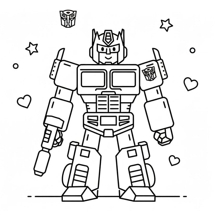 Yazdır Optimus Prime Boyama Sayfası