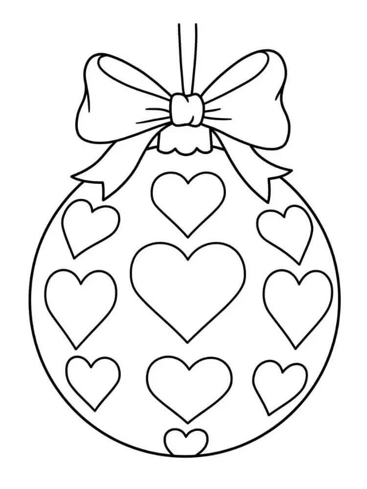 Yazdırılabilir Bedava Noel Topları Boyama Sayfası