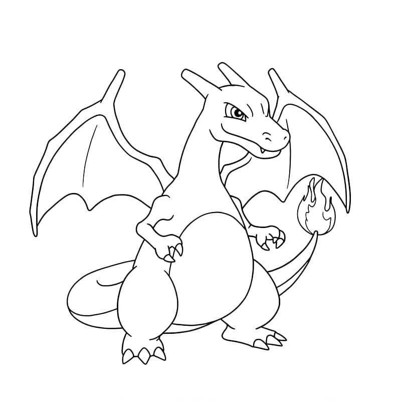 Yazdırılabilir Charizard Boyama Sayfası