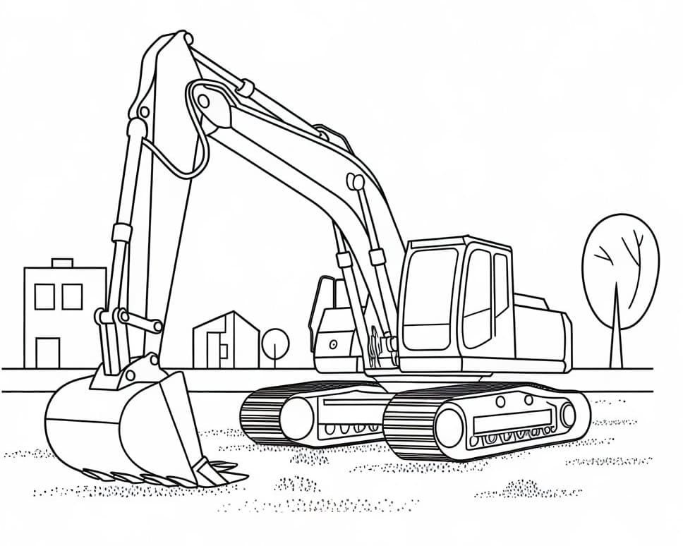 Yazdırılabilir Ekskavatör Boyama Sayfası