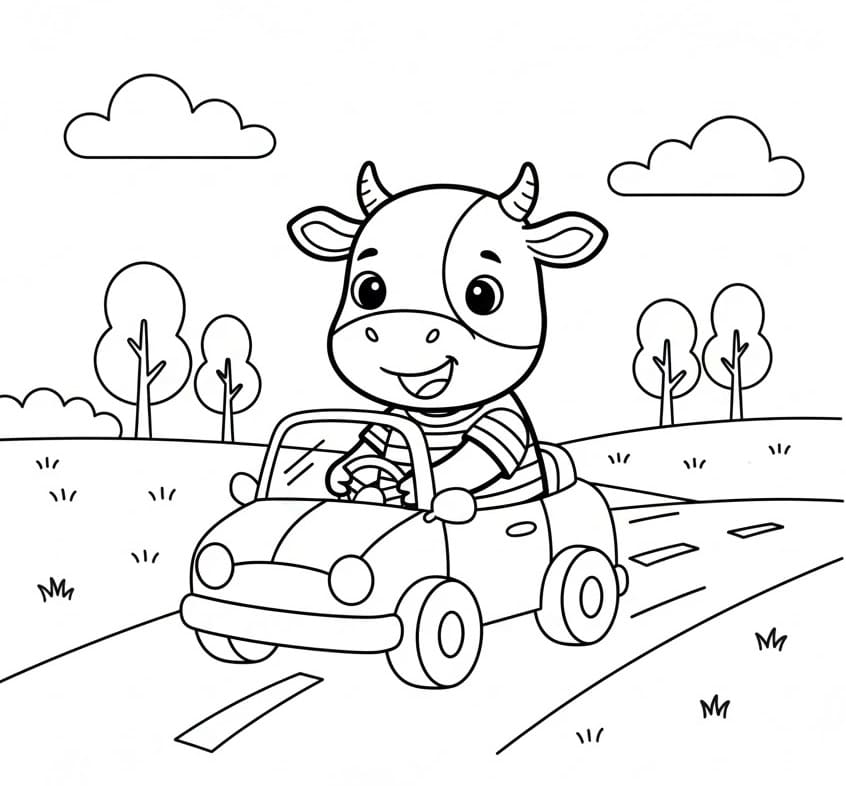 Yazdırılabilir İnek Resim Boyama Sayfası