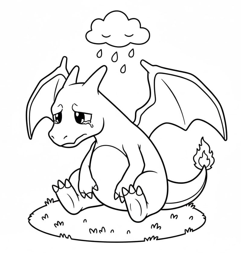 Yazdırılabilir Pokémon Charizard Boyama Sayfası