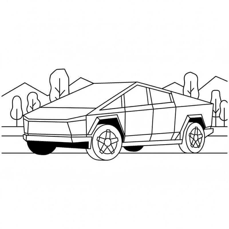 Yazdırılabilir Tesla Araba Boyama Sayfası