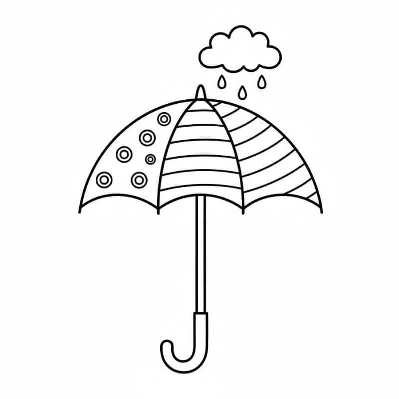 Yazdırılabilir şemsiye Boyama Sayfası