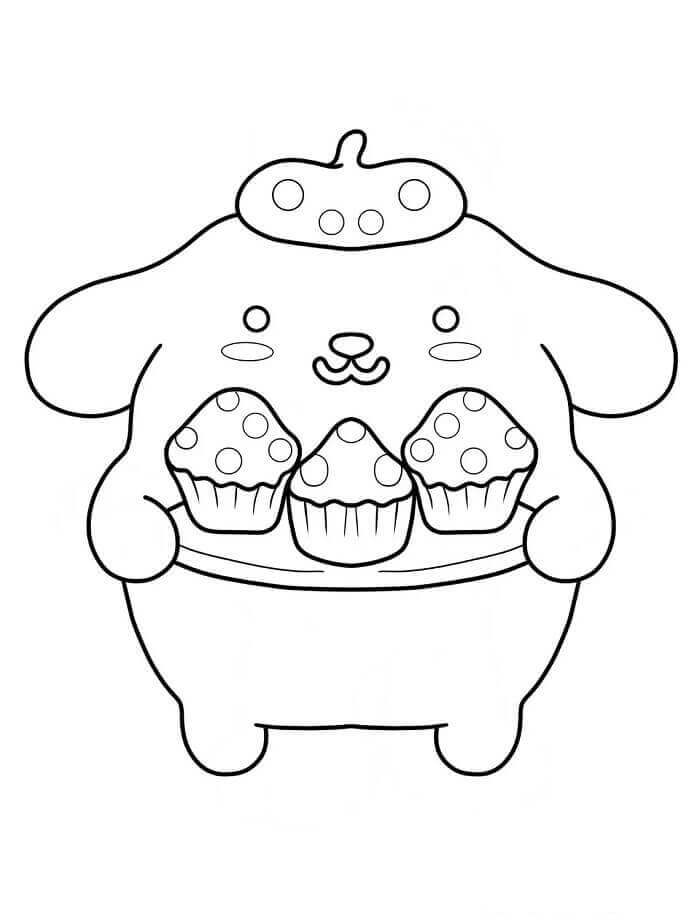 Yemek Yiyen Pompompurin Boyama Sayfası