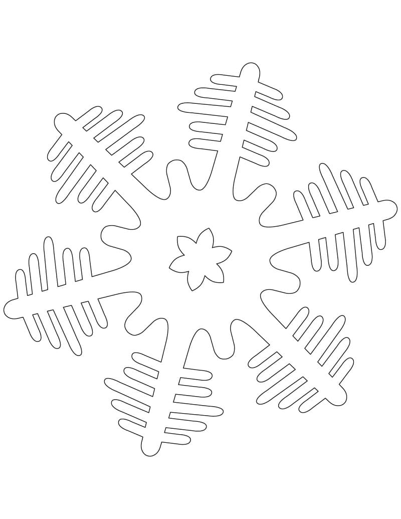 Yetişkinler İçin Ücretsiz Kar Tanesi Boyama Sayfası