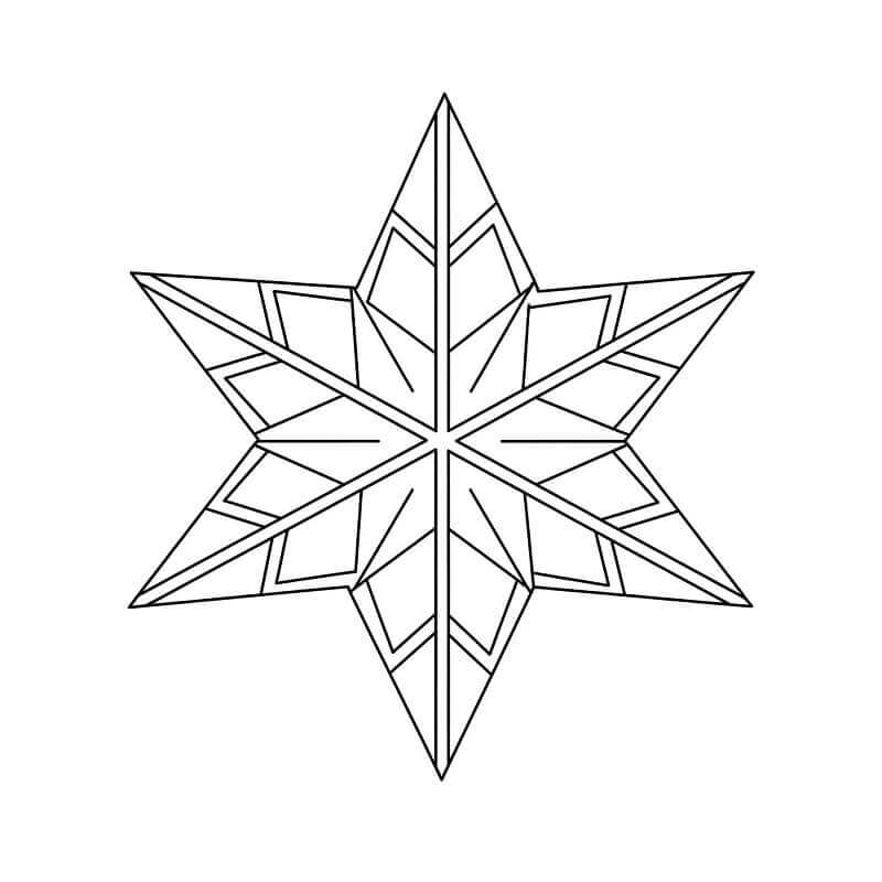 Yıldız Kar Tanesi Boyama Sayfası