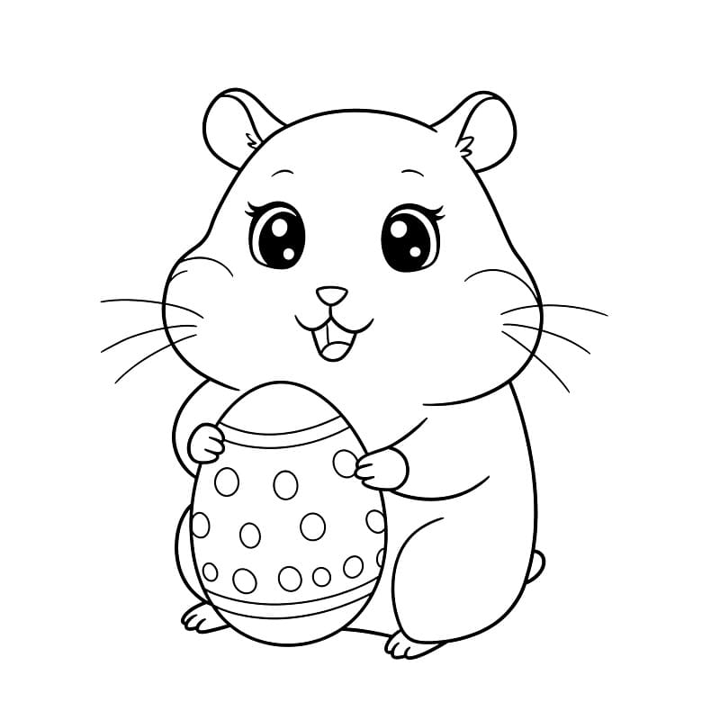 Yumurtalı Hamster Boyama Sayfası