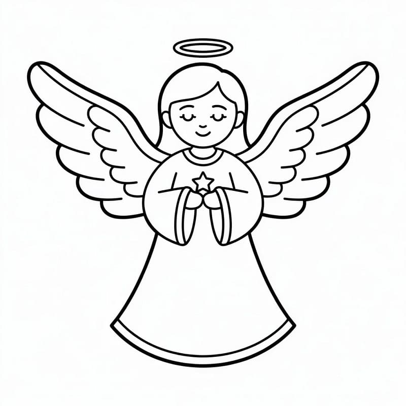 Zarif Noel Meleği Boyama Sayfası