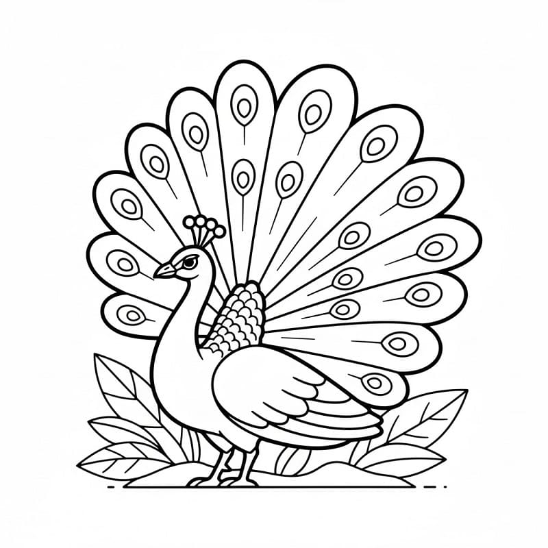 Zarif Tavuskuşu Boyama Sayfası