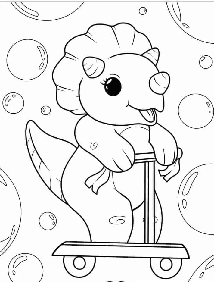 Zarif Triceratops Boyama Sayfası