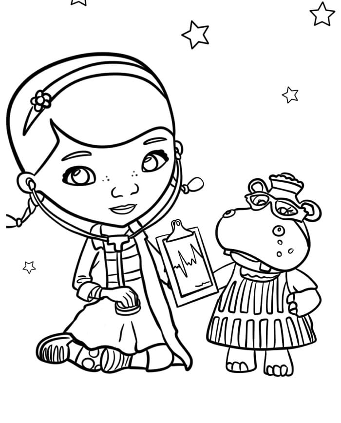 Animasyonlu Doktor McStuffins Boyama Sayfası