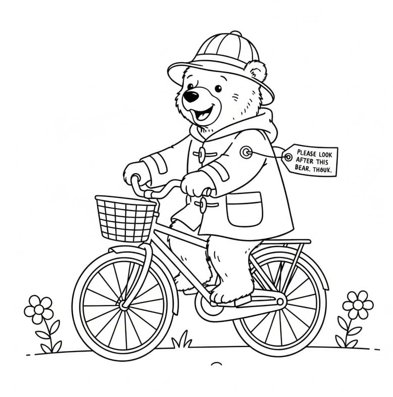 Animasyonlu Paddington Boyama Sayfası