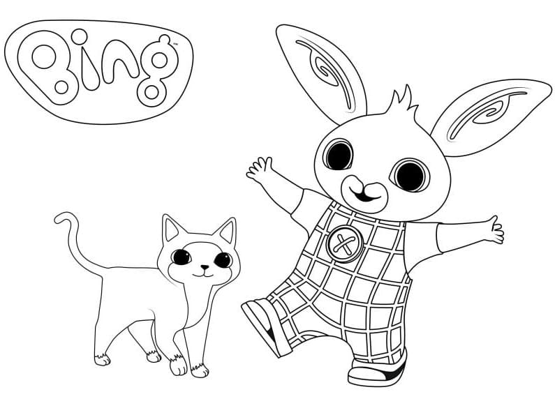 Arlo ve Bing Tavşan Boyama Sayfası