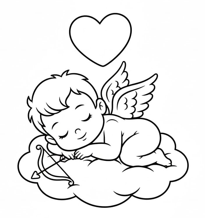 Aşk Aşk Tanrısı Boyama Sayfası