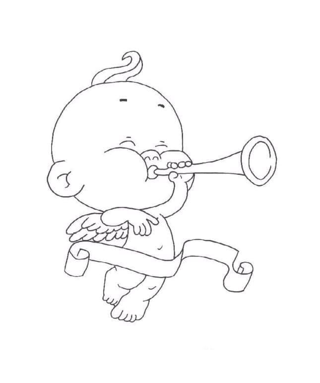 Aşk Tanrısı 3 Yaş Çocuklar İçin Boyama Sayfası