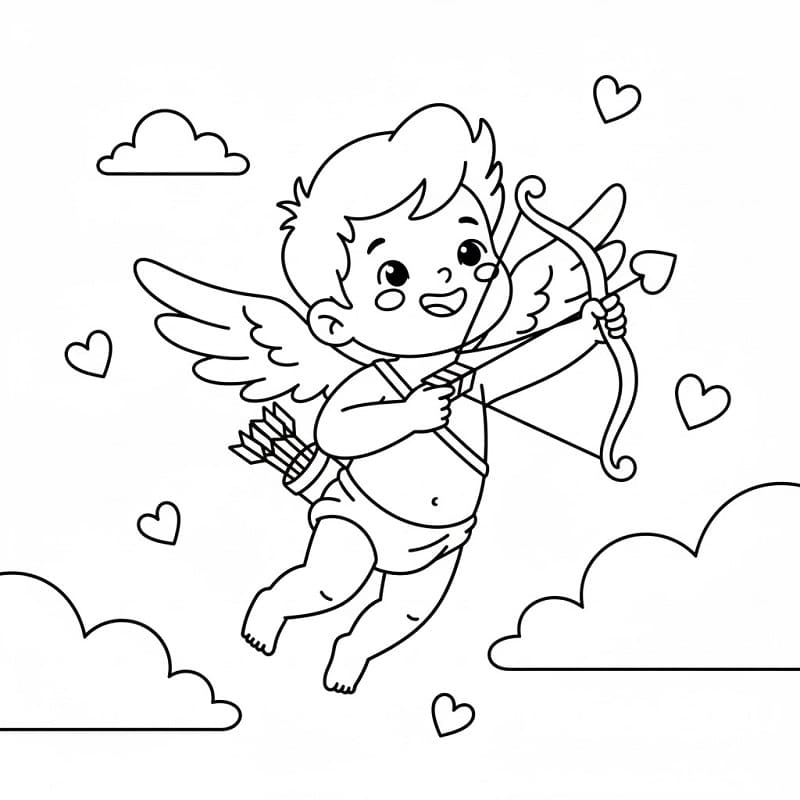 Aşk Tanrısı Boyama Sayfaları