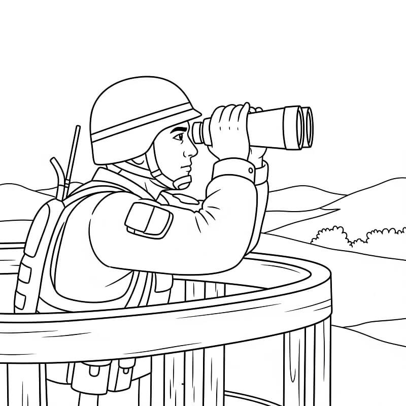 Asker 5 Yaş Çocuklar İçin Boyama Sayfası