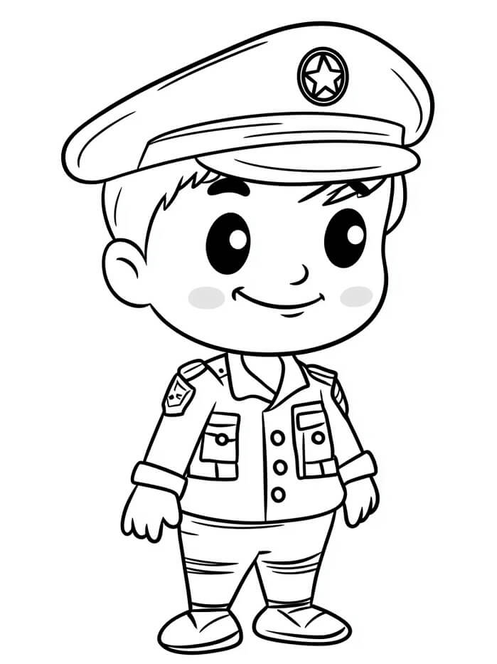 Asker 6 Yaş Çocuklar İçin Boyama Sayfası