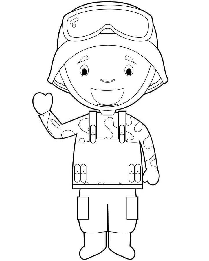 Asker Bedava Resim Boyama Sayfası