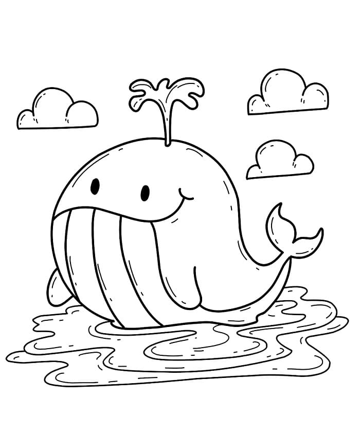 Balinası Okyanus Boyama Sayfası