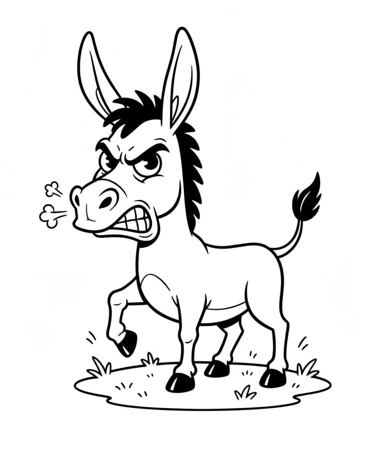 Basit Eşek Boyama Sayfası