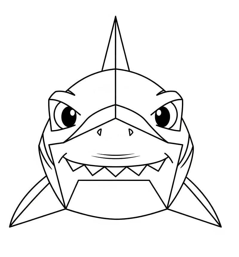 Basit Köpekbalığı Boyama Sayfası