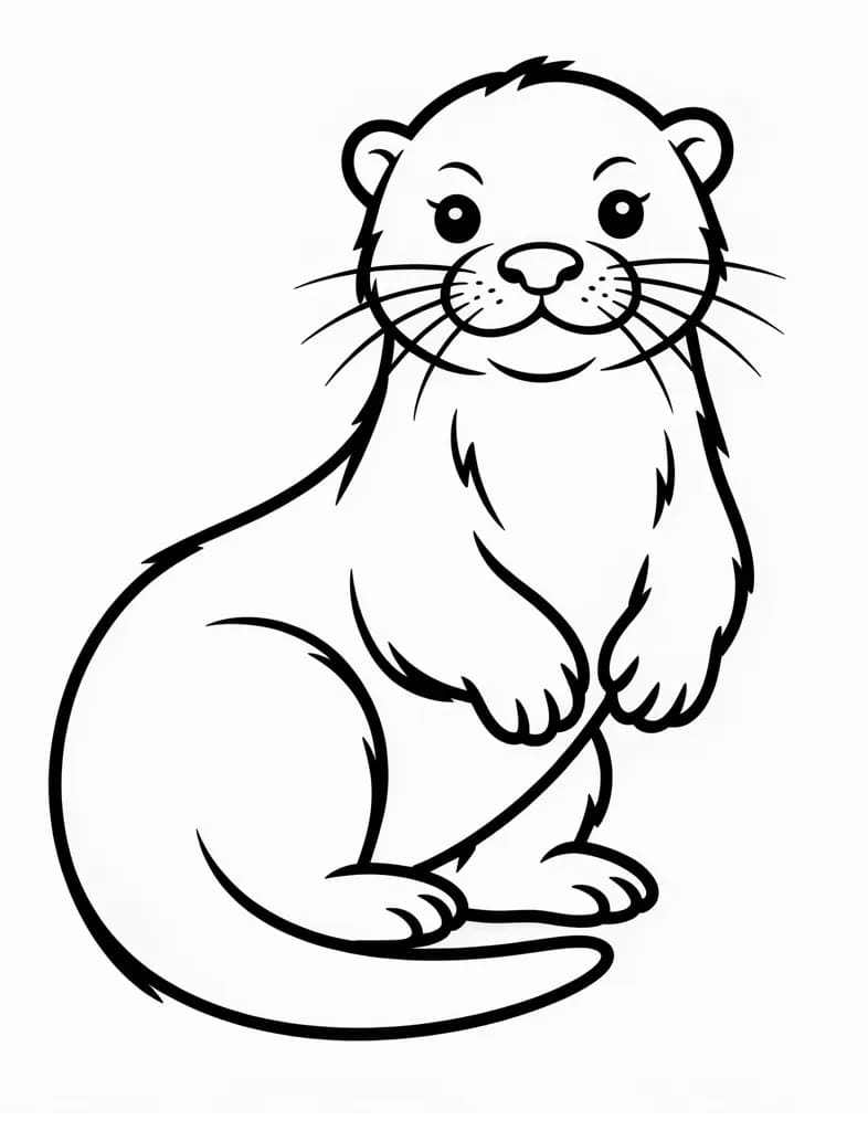 Basit Su Samuru Boyama Sayfası