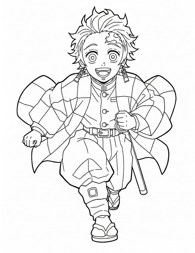 Basit Tanjiro Boyama Sayfası