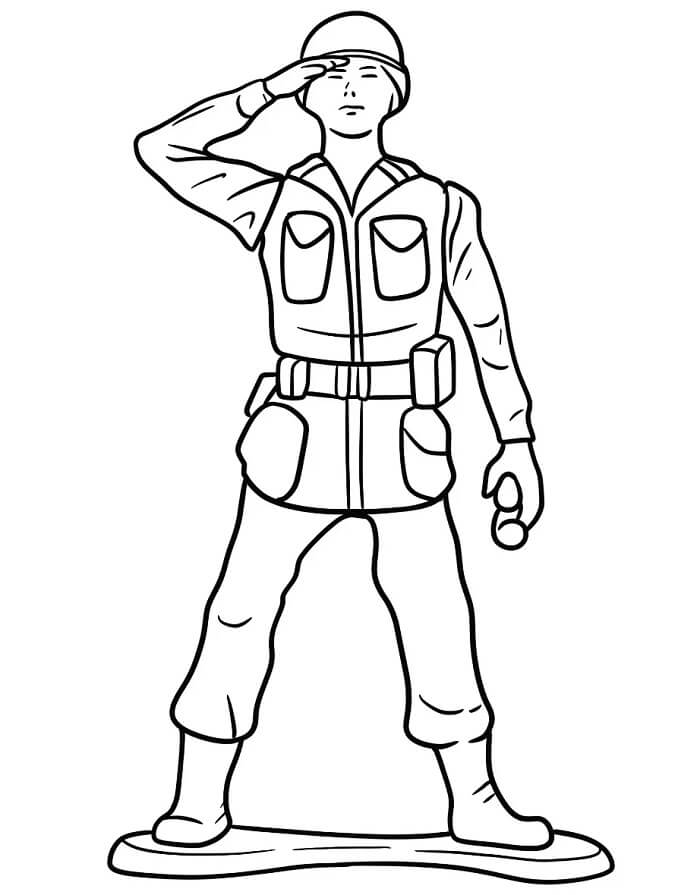 Bedava Asker Resim Boyama Sayfası