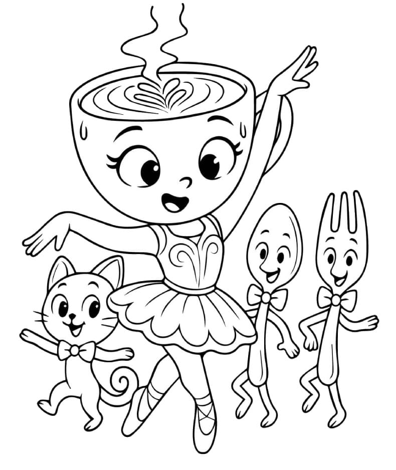 Bedava Ballerina Cappuccina Yazdır Boyama Sayfası