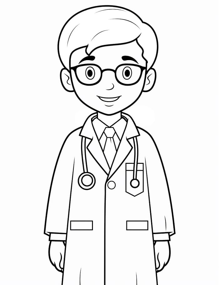 Bedava Çocuklar İçin Doktor Boyama Sayfası