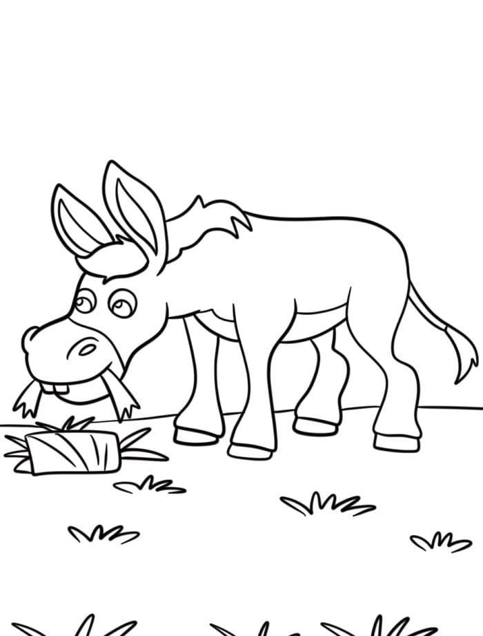 Bedava Çocuklar İçin Eşek Boyama Sayfası