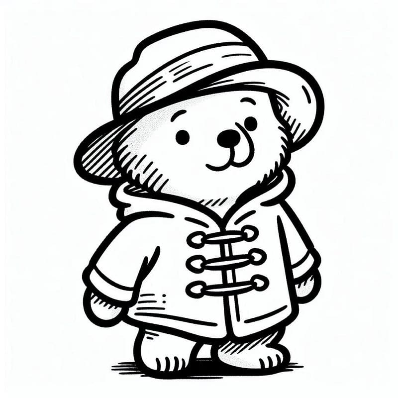 Bedava Çocuklar İçin Paddington Boyama Sayfası