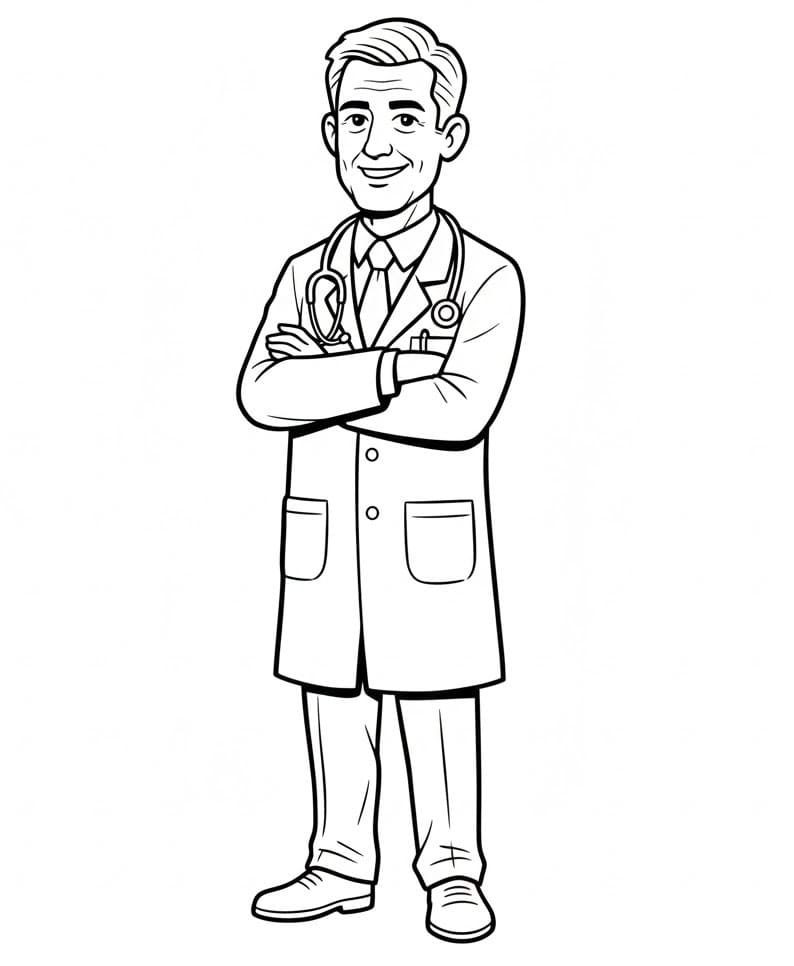 Bedava Doktor Resim Boyama Sayfası