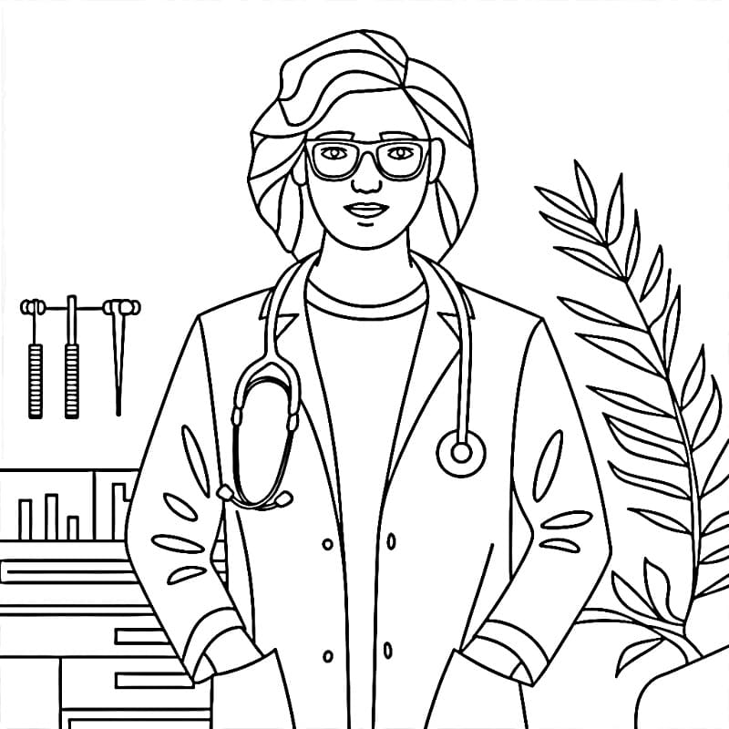 Bedava Doktor Yazdır Boyama Sayfası