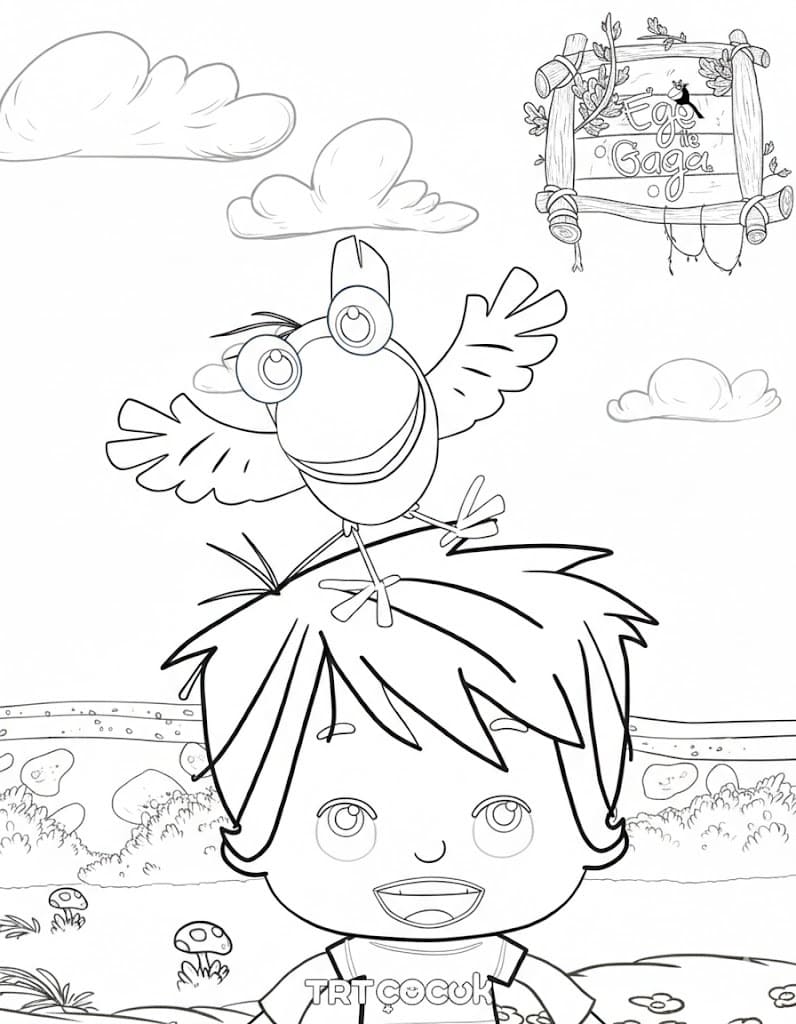 Bedava Ege ile Gaga Yazdır Boyama Sayfası