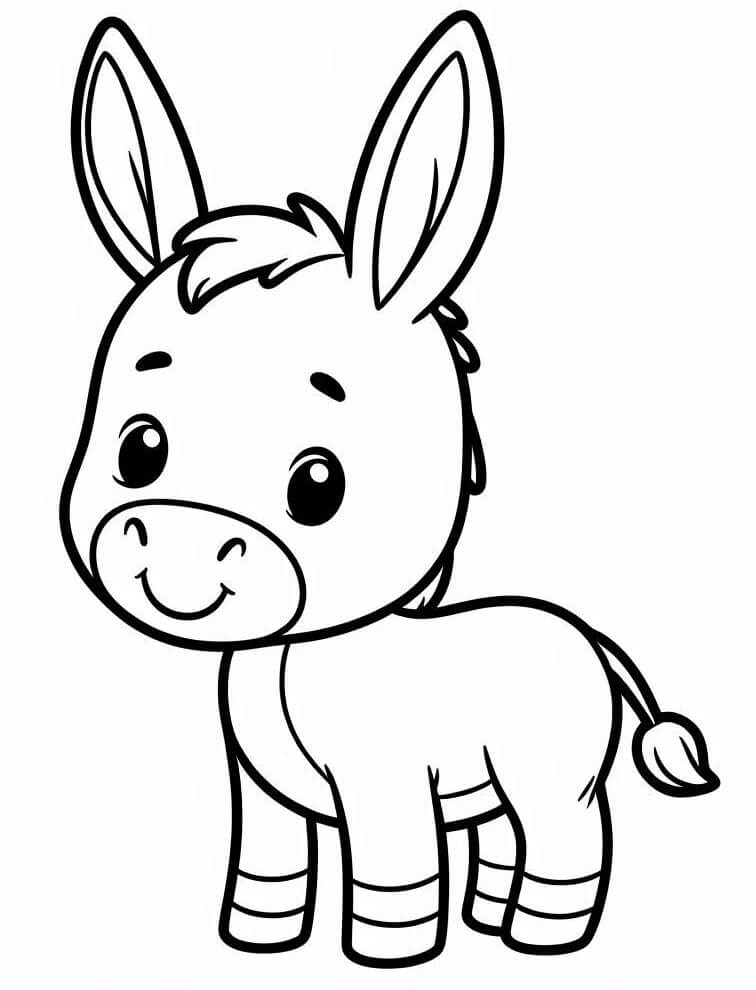 Bedava Eşek Resim Boyama Sayfası