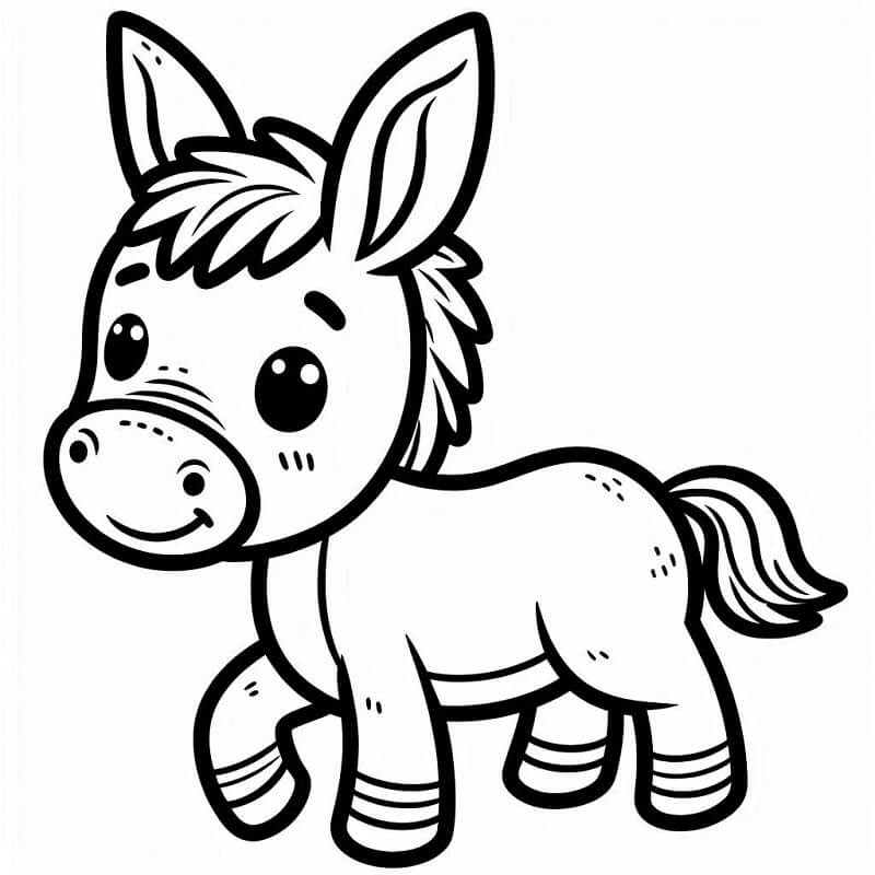 Bedava Eşek Yazdır Boyama Sayfası