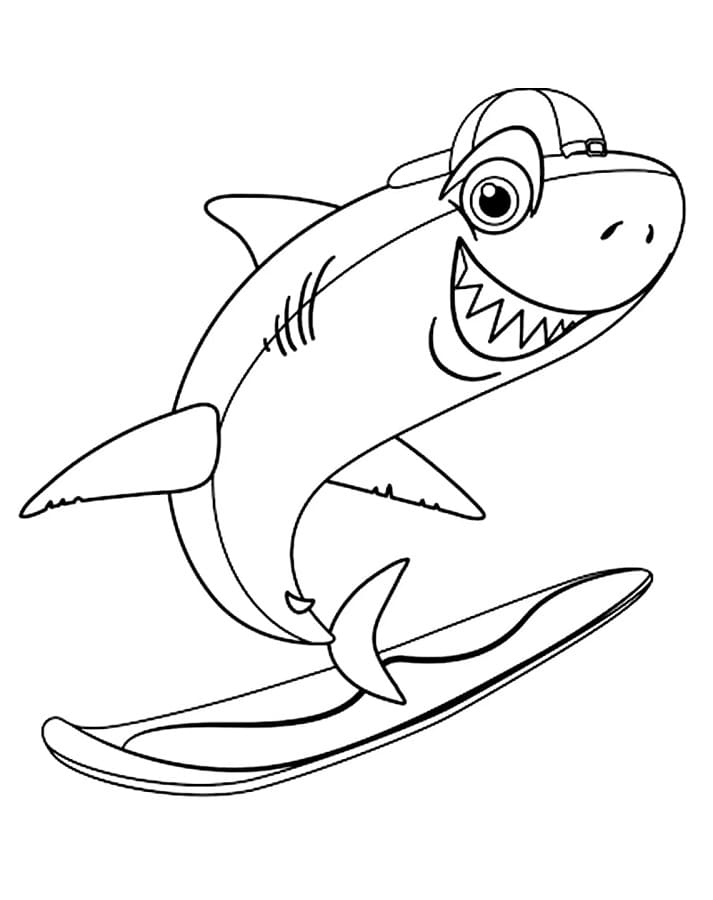Bedava Köpekbalığı Yazdır Boyama Sayfası