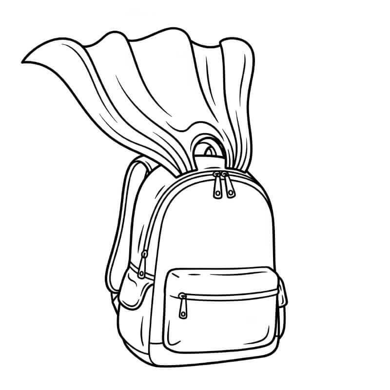Bedava Sırt çantası Çocuklar İçin Boyama Sayfası