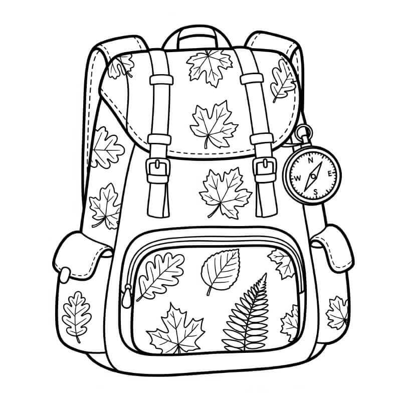 Bedava Sırt çantası Yazdır Boyama Sayfası