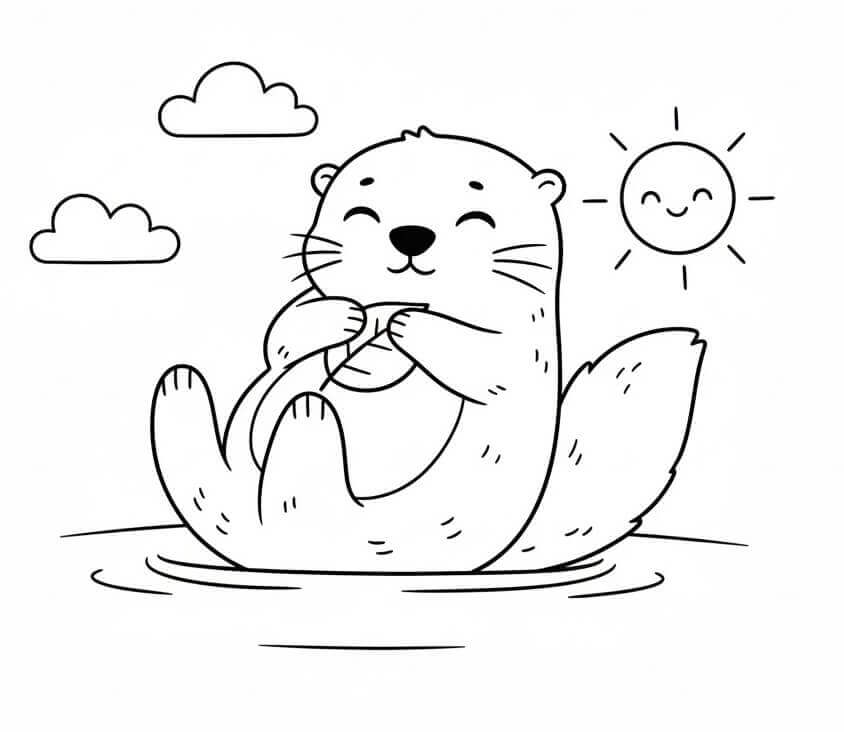 Bedava Su Samuru Resim Boyama Sayfası