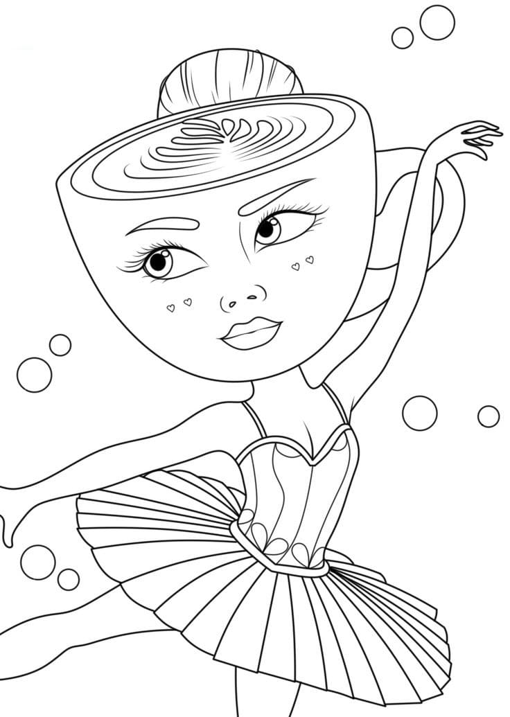 Bedava Yazdırılabilir Ballerina Cappuccina Boyama Sayfası