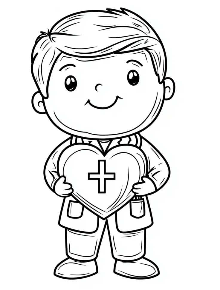 Bedava Yazdırılabilir Doktor Boyama Sayfası