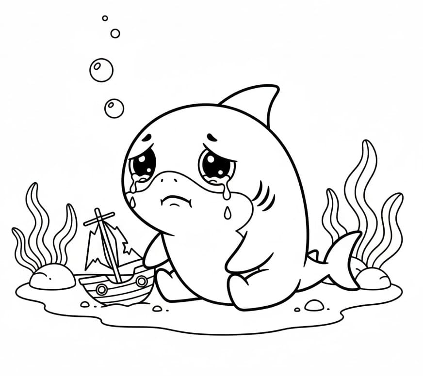 Bedava Yazdırılabilir Köpekbalığı Boyama Sayfası